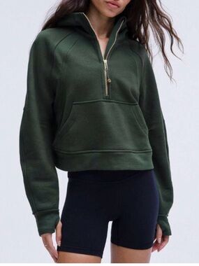 Scuba Oversized Half-Zip Hoodie, Legacy Green/Gold, Size M/L